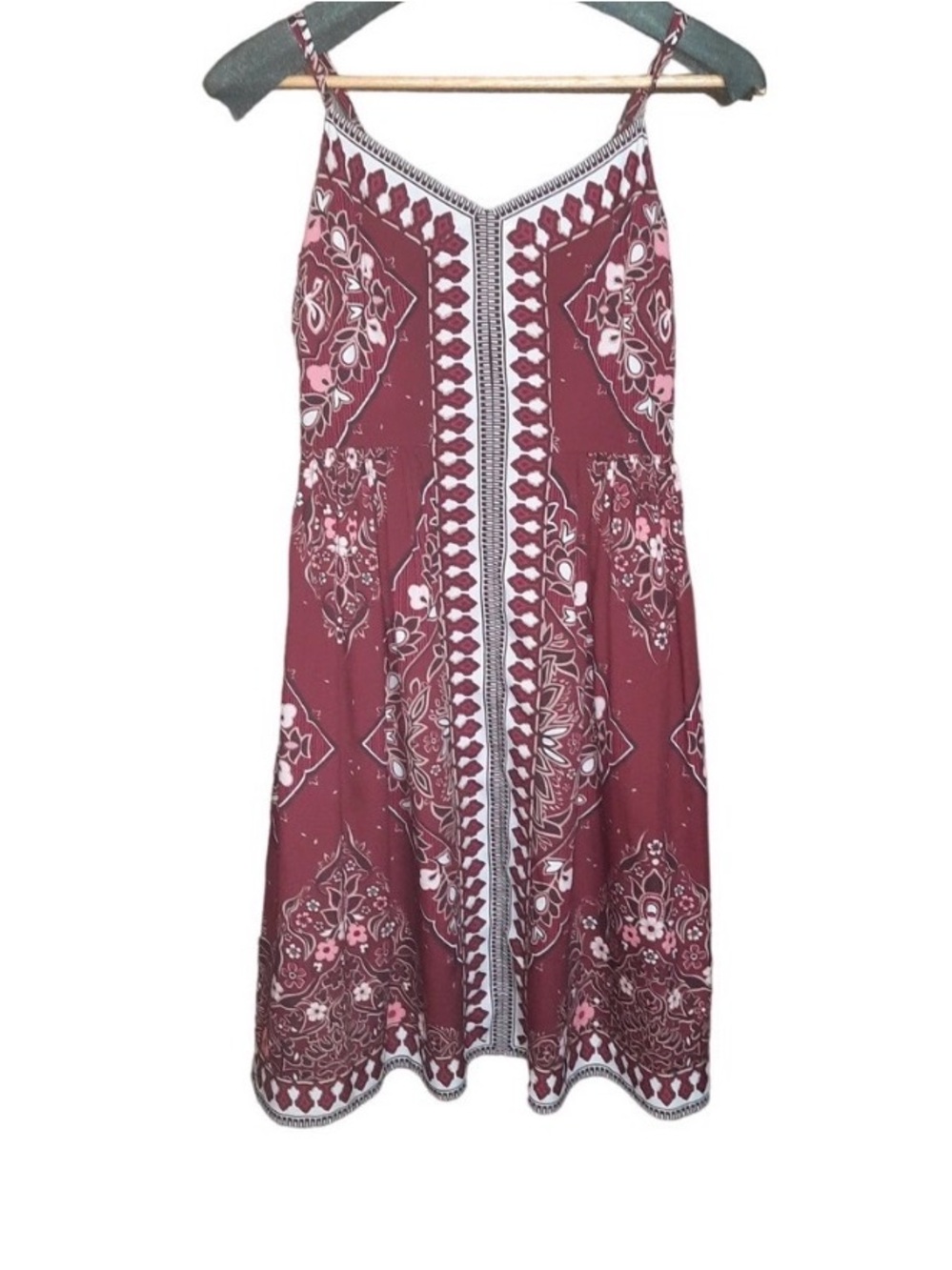Banana Republic Maroon boho print Summer Dress - Picture 2 of 3